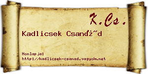 Kadlicsek Csanád névjegykártya